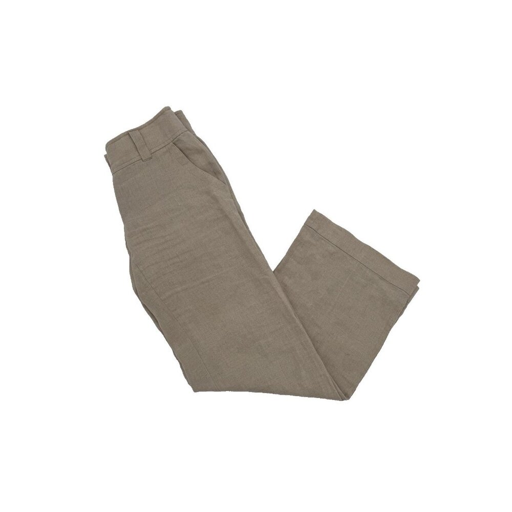 Michael Kors neutral 100 % linen straight leg‎ full length pants Size 4 beige